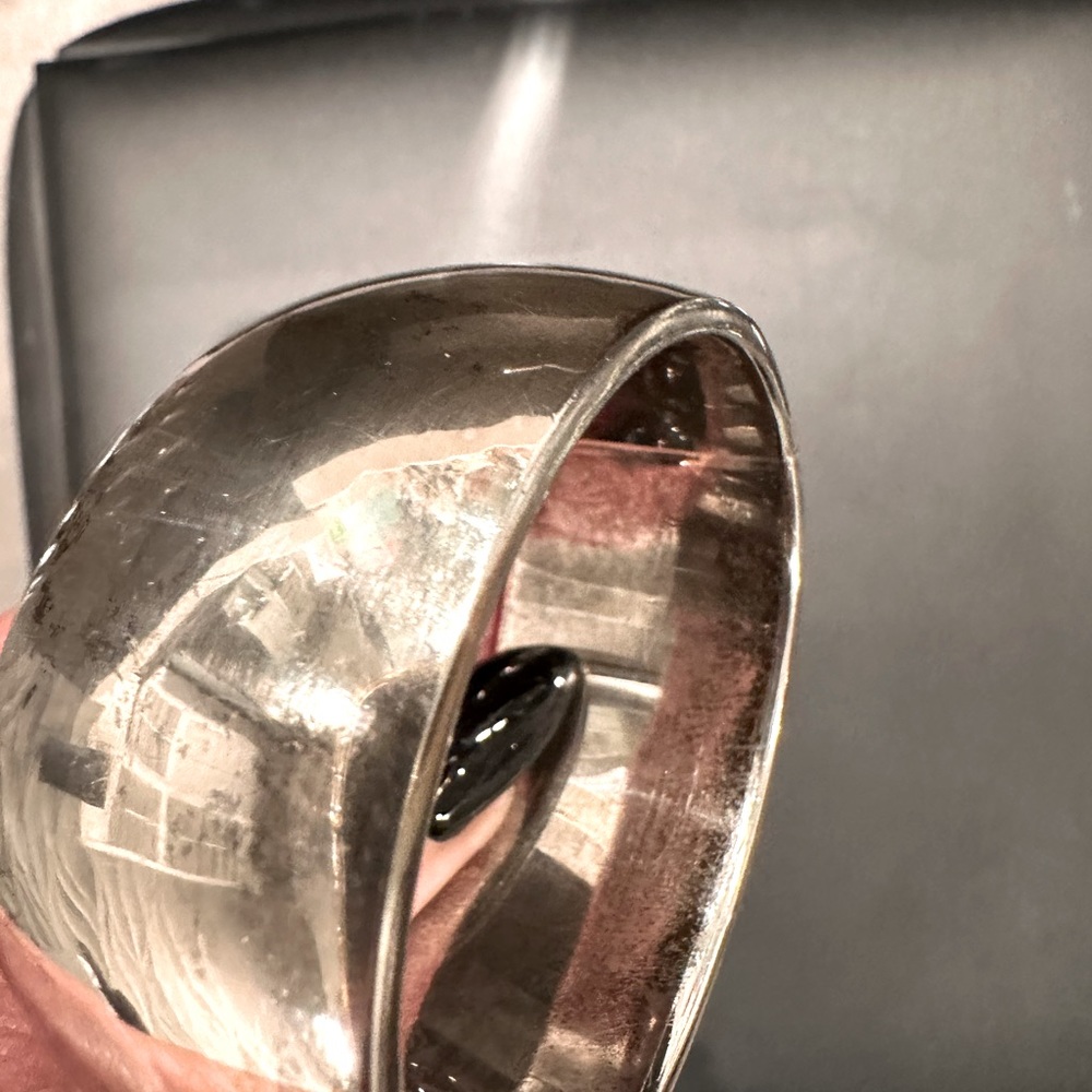 Antique Wide Cuff Silver Bracelet - Picture 8 of 9